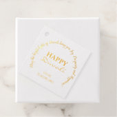 Diwali Wishesタイポグラフィの手書きエレガント フェイバータグ (箱)