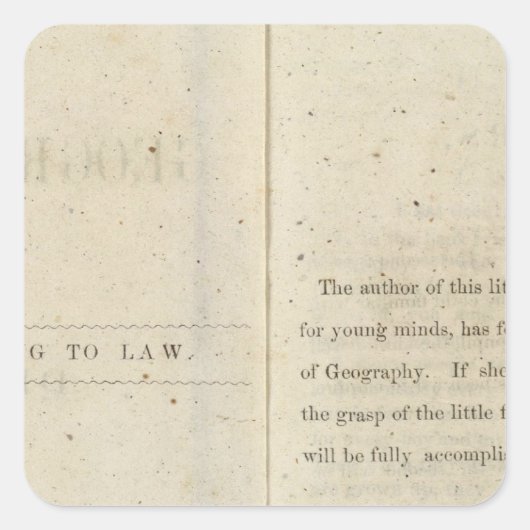 Dixieの子供のための序文の地理リーダー スクエアシール (正面)
