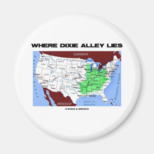 Dixieの細道があるところ(米国の地図) マグネット