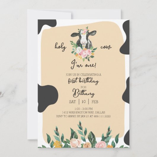 DIXIEカウファースト誕生日招待状 招待状 (正面)