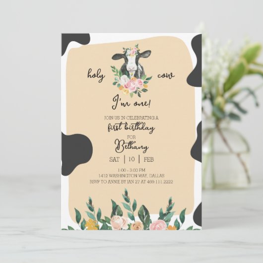 DIXIEカウファースト誕生日招待状 招待状 (スタンド正面)