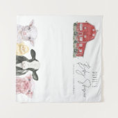 DIXIEカントリーレッドバーンファーム動物ベビーシャワー タペストリー (正面(横))