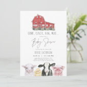 DIXIEカントリーレッドバーンファーム動物ベビーシャワー 招待状 (スタンド正面)