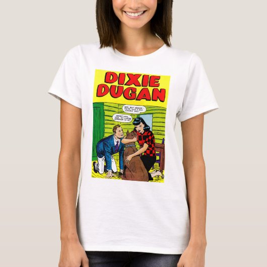 Dixie Dugan愛できる犬のヴィンテージ漫画Tシャツ Tシャツ (正面)