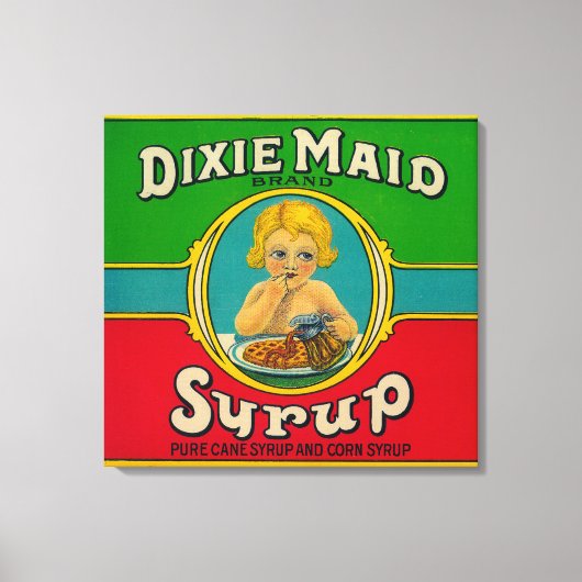 Dixie Maid Syrup LabelCairo, GA キャンバスプリント (正面)