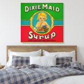 Dixie Maid Syrup LabelCairo, GA キャンバスプリント (インサイチュ (寝室))