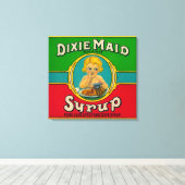 Dixie Maid Syrup LabelCairo, GA キャンバスプリント (インサイチュ (ウッドフロア))