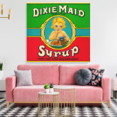 Dixie Maid Syrup LabelCairo, GA キャンバスプリント (インサイチュ (リビング))