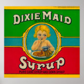 Dixie Maid Syrup LabelCairo, GA ポスター (正面)