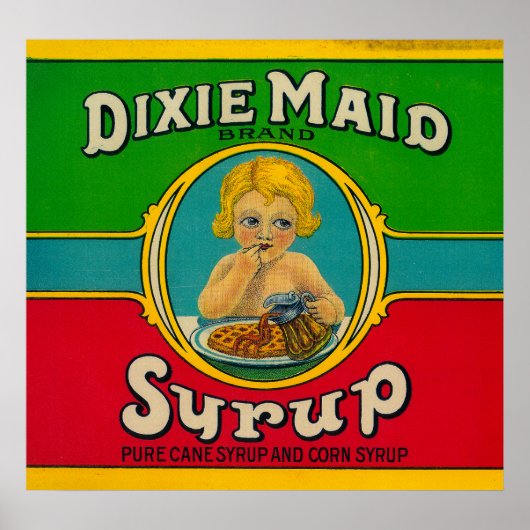 Dixie Maid Syrup LabelCairo, GA ポスター (正面)