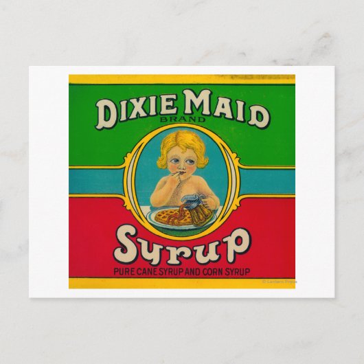 Dixie Maid Syrup LabelCairo, GA ポストカード (正面)