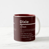 Dixie Personalized Girl Name Meaning Coffee Mug ツートーンマグカップ (正面右)