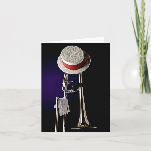 Dixielandのトロンボーンの挨拶状 カード (正面)