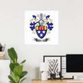 Dixon Family Crest Coat of Arms ポスター (ホームオフィス)