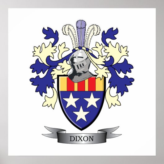 Dixon Family Crest Coat of Arms ポスター (正面)