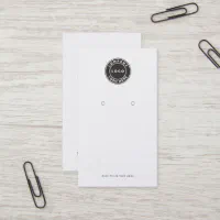 Simple Black White Cursive Keychain Display Card