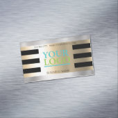 DIYあなたのロゴ、バス名イエロー金ゴールドブラシ銀 マグネット名刺 (インサイチュ)