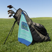 DIYあなたのロゴ、ビジネス名プロモーション、ティール（緑がかった色）&ブルー ゴルフタオル (グリーン)