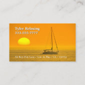DIYおもしろい Gag Busi退職した、夕日のセーリングボート 名刺 (裏面)
