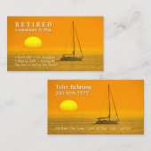DIYおもしろい Gag Busi退職した、夕日のセーリングボート 名刺 (正面/裏面)