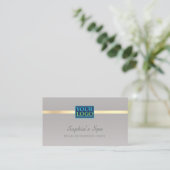 DIYおエレガント客様のロゴビジネス名シルバー&金ゴールド 名刺 (スタンド正面)