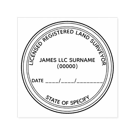 DIYに関する土地測量士の登録ライセンスプラン セルフインキングスタンプ (デザイン)