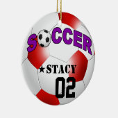 DIYのサッカーボールはあなたの背景色を選びます セラミックオーナメント (右)