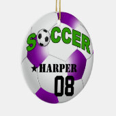 DIYのサッカーボールはあなたの背景色を選びます セラミックオーナメント (右)