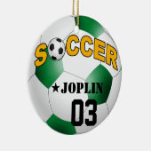 DIYのサッカーボールはあなたの背景色を選びます セラミックオーナメント (右)