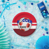 DIYのサッカーボールはあなたの背景色を選びます ペーパープレート (パーティー)