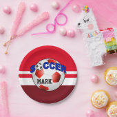 DIYのサッカーボールはあなたの背景色を選びます ペーパープレート (パーティー)