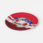 DIYのサッカーボールはあなたの背景色を選びます ペーパープレート (アングル)