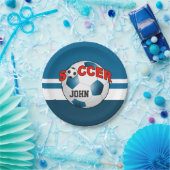 DIYのサッカーボールはあなたの背景色を選びます ペーパープレート (パーティー)