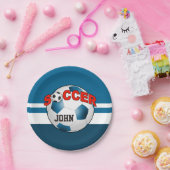 DIYのサッカーボールはあなたの背景色を選びます ペーパープレート (パーティー)