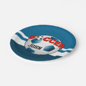 DIYのサッカーボールはあなたの背景色を選びます ペーパープレート (アングル)