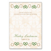 DIYのシャムロックおよびハートの蹄鉄のテントの座席表 テーブルナンバー (正面)