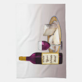 DIYのワイン・ボトルのラベル、ワイングラス、個人的なチーズ キッチンタオル (縦)