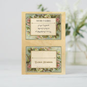 DIYのヴィンテージのAppleの花、茶はタイポグラフィを汚しました サンキューカード (スタンド正面)