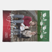 DIYの写真とのお祝いのメリークリスマス キッチンタオル (横)