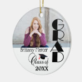 DIYの卒業生の写真の記憶 セラミックオーナメント (左)