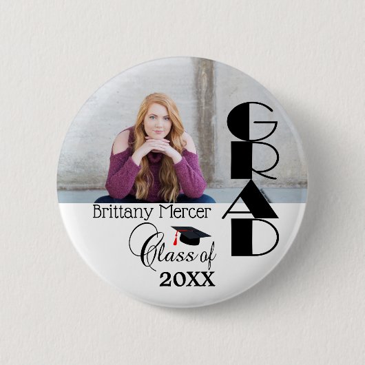 DIYの卒業生の写真の記憶 缶バッジ (正面)