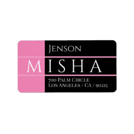 DIYの名前と住所/ブラックとピンク ラベル