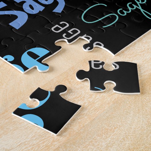DIYの名前またはメッセージの多くの種類のスタイルと色 ジグソーパズル (側面)