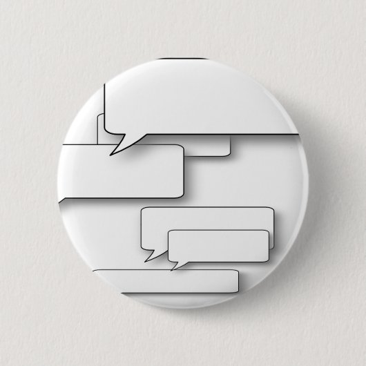 DIYの文字-カスタムな漫画のスピーチの泡ダイアログ 缶バッジ (正面)