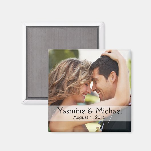 DIYの結婚フォトスクエア記念のお願い マグネット (正面/裏面)
