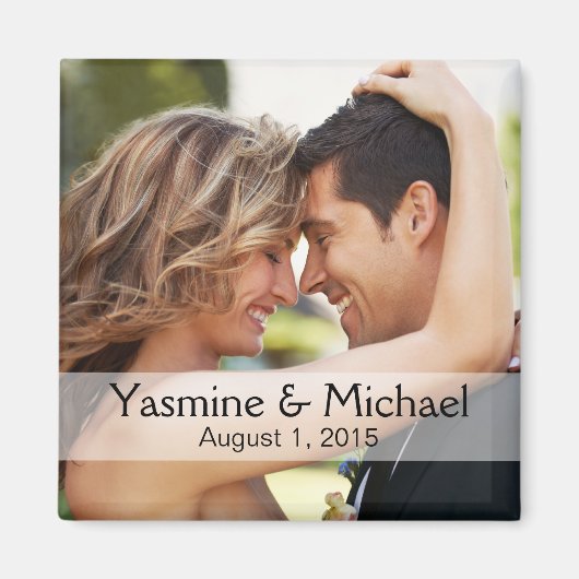 DIYの結婚フォトスクエア記念のお願い マグネット (正面)