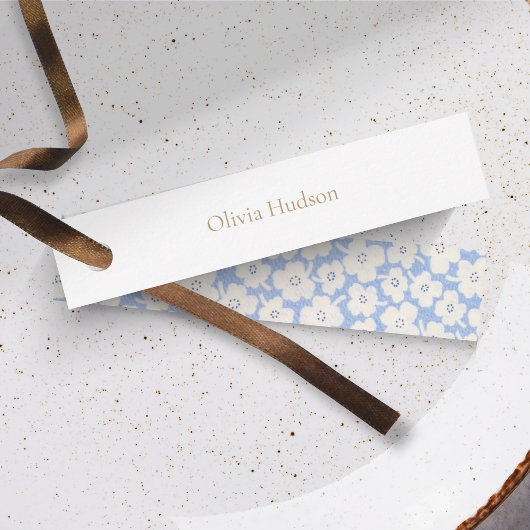 DIYの結婚フローラダスティブルー&ホワイトプレイス ノートカード