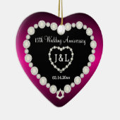 DIYの結婚明るい赤紫色&ダイヤモンドでのフェイク記念日 セラミックオーナメント (右)