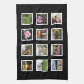 DIYの12の写真が付いているカスタムな写真のコラージュ キッチンタオル (縦)