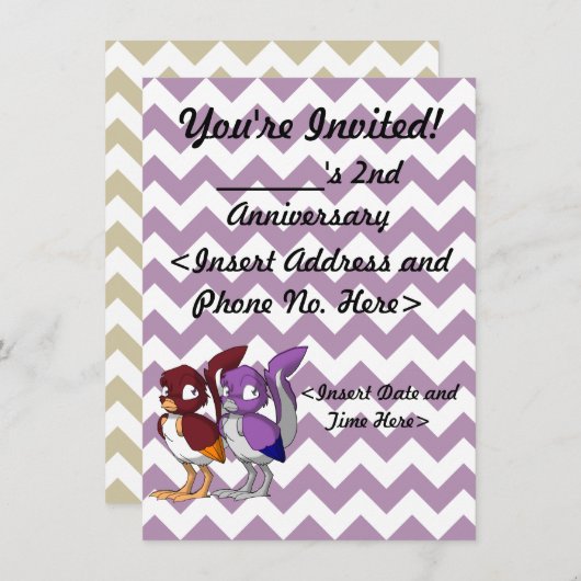 DIYのReptilianの鳥の接合箇所のパーティの招待状 招待状 (正面/裏面)